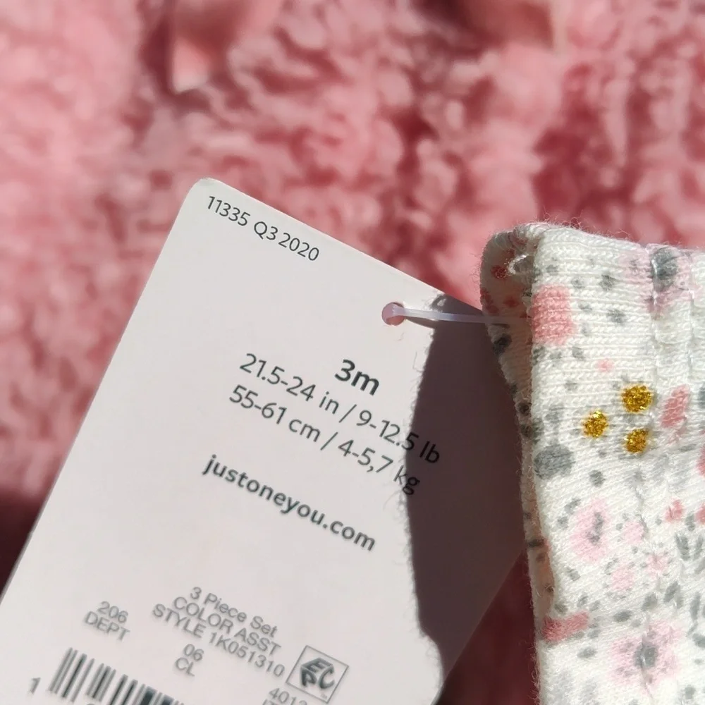 NWT Carter's infant baby faux fur 3 piece set and onsie 3 months